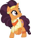  clothed clothing cutie_mark ear_piercing equine female feral friendship_is_magic hair headband horn horse jewelry mammal my_little_pony outlaw4rc_(artist) piercing pony purple_eyes purple_hair saffron_masala_(mlp) solo unicorn 