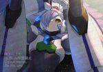  1boy 1other armor axl_(mega_man) black_bodysuit bodysuit long_hair lumine_(mega_man) mega_man_(series) mega_man_x8 mega_man_x_(series) orange_eyes purple_hair solo_focus twitter_username watermark white_armor white_axl_(mega_man) yamanashi_taiki 