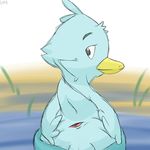  2016 anus avian balls bird butt digital_media_(artwork) duck ducklett feral livesinabag looking_back male nintendo pok&eacute;mon presenting spread_butt spreading video_games 