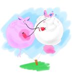 2023 air_inflation air_pump ambiguous_gender belly belly_expansion big_belly big_cheeks black_nose blue_background blue_inner_ear blue_sclera body_inflation cheek_expansion colored digital_media_(artwork) duo eeveelution espeon expansion feral floating forehead_gem gem generation_2_pokemon generation_6_pokemon held_by_string hi_res hose hose_in_mouth hose_inflation huge_belly huge_cheeks hyper hyper_belly hyper_cheeks hyper_inflation immobile inflation nintendo pink_ears pink_tail pokemon pokemon_(species) puffed_cheeks purple_body purple_ears purple_inner_ear purple_sclera purple_tail red_gem ribbons_(anatomy) shaded simple_background spherical_inflation stake swelling sylveon tail telekinesis white_background white_body white_eyes yamad4man