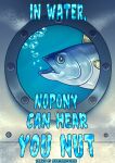 absurd_res air_bubble bubble comic cover cover_art cover_page digital_drawing_(artwork) digital_media_(artwork) english_text fish hi_res jedayskayvoker marine meme open_mouth scombrid scombriform shitpost solo submarine text tuna underwater vehicle water watercraft window