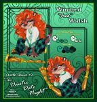 abstract_background absurd_res amputee anthro blush blush_lines border bottomwear breasts clothed clothing clothing_lift collared_shirt color_swatches curly_hair disability dress_shirt english_text female green_border hair hi_res mammal markings model_sheet mustelid otter pattern_bottomwear pattern_clothing pattern_skirt plaid plaid_bottomwear plaid_clothing plaid_skirt prosthetic prosthetic_leg prosthetic_limb purple_eyes raised_tail red_hair river_otter seashell shawl shell shirt shy_smile skirt skirt_lift small_breasts solo spread_legs spreading tail text text_box topwear url wastedtimeee whisker_markings whisker_spots whiskers