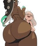 anus big_butt bikini butt cephalopod clothing duo female female/female hi_res humanoid inkling looking_at_viewer marina_(splatoon) marine mollusk nintendo not_furry octarian octoling open_mouth open_smile pearl_(splatoon) pseudo_hair rear_view shocked simple_background smile splatoon swimwear tentacle_hair tentacles two-piece_swimsuit undressing_another wardrobe_malfunction white_background yuta_agc
