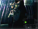 4:3 animatronic anthro artist_name camera camera_hud camera_overlay camera_view canid canine curtains curtains_open detailed_background exposed_endoskeleton eye_patch eyewear five_nights_at_freddy&#039;s fox foxy_(fnaf) glowing glowing_eyes hi_res hook hook_hand humanoid machine male mammal open_mouth robot scottgames sharp_teeth sign solo teeth text unavailable_at_source weonvago