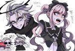  !? 1girl 2boys 2ybnb9agfd2867 ahoge aotsuki_eito armband black_bow black_cape black_hairband black_halo black_sailor_collar black_serafuku blue_eyes bow cape cropped_torso crying crying_with_eyes_open double_bun dual_persona evil_grin evil_smile eyelashes eyeliner glasses grey_eyes grey_hair grin hair_bun hairband halo highres hood hoodie jacket last_defense_academy_school_uniform long_hair looking_at_viewer makeup male_focus multicolored_hair multiple_boys multiple_views neckerchief official_alternate_hairstyle pink_eyes pink_hair red_eyeliner red_hair sailor_collar school_uniform serafuku short_hair sketch smile speech_bubble streaked_hair sumino_takumi sunglasses sweatdrop tears the_hundred_line_-last_defense_academy- tsukumo_kako twintails white_hoodie white_jacket 