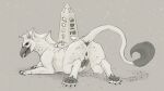 2025 anus avian beak darkened_genitalia european_mythology eyelashes feet felid female female_feral feral ferocious_ferals foot_focus frill_(anatomy) fur genitals greek_mythology gryphon head_crest head_frill hi_res hidden_message hieroglyphics looking_at_viewer mammal membrane_(anatomy) membranous_frill mythological_avian mythological_creature mythology obelisk pantherine pawpads paws presenting presenting_anus presenting_pawpads presenting_vulva raised_tail red_eyes signature simple_background solo tail tail_tuft tan_background teats tuft vulva white_body white_fur wingless_gryphon