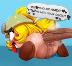 2025 absurd_res anal anal_penetration anus big_vulva black_eyebrows black_eyes black_text blonde_hair blush blush_lines blush_stickers bodily_fluids brown_clothing brown_footwear brown_penis brown_shoes butt clitoral_hood clitoris clothing dialogue dibujito disembodied_penis duo english_text explicitly_stated_consent eye_roll eyebrows eyelashes faceless_character faceless_male female female_penetrated footwear genital_fluids genitals goomba goombella green_helmet hair heart_eyes heart_symbol hi_res human human_penetrating humanoid_genitalia humanoid_penis humanoid_vulva inner_labia long_hair long_inner_labia looking_pleasured lying male male/female male_human male_penetrating male_penetrating_female mammal mario_bros mining_helmet mostly_nude mostly_nude_female nintendo not_furry on_front open_mouth paper_mario penetration penile penile_penetration penis penis_in_ass pink_anus ponytail profanity pupils red_tongue sex shoes speech_bubble talking_to_another tears teeth text thick_eyebrows tongue tongue_out vaginal_fluids vaginal_fluids_on_butt vaginal_fluids_on_vulva vein veiny_penis vulva waddling_head white_pupils