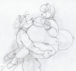 animate_inanimate anthro belly big_belly big_breasts big_butt big_tail bikini blackfox85 boop bottomwear breasts bulge butt canid canine carrying_another clothing duo eyes_closed female female_focus fox gin_(blackfox85) glistening glistening_body half-closed_eyes hi_res huge_belly huge_butt inflatable inflated_tail inflation joyful larger_male living_inflatable male mammal momo_(blackfox85) monochrome narrowed_eyes nipple_outline nose_boop nozzle_on_ass nozzle_on_tail open_mouth pants shirt size_difference smile smiling_at_another string_bikini swimwear tail thick_thighs topwear two-piece_swimsuit