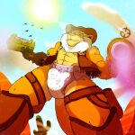 1:1 absurd_res anthro baby_powder candy clothing cowboy dessert diaper food gun handgun hat headgear headwear hi_res inklion leoniro_the_inklion lollipop male old_west pistol ranged_weapon solo talcum weapon