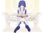  arin artist_request bench book boots dorsiflexion highres pangya reading solo 