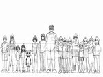  6+girls ayase_asagi ayase_ena ayase_fuuka azuma_kiyohiko azumanga_daiou chart eyebrows greyscale hayasaka_miura height_chart jumbo kagura_(azumanga_daiou) kasuga_ayumu koiwai_yotsuba kurosawa_minamo lineup long_sleeves mihama_chiyo mizuhara_koyomi monochrome mr_koiwai mrs_ayase multiple_boys multiple_girls sakaki simple_background sketch takino_tomo tanizaki_yukari thick_eyebrows wallpaper white_background yotsubato! 