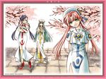  aika_granzchesta alice_carroll amano_kozue aria cherry_blossoms hat mizunashi_akari multiple_girls standing uniform 