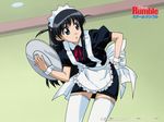  artist_request holding holding_tray maid school_rumble solo thighhighs tray tsukamoto_tenma two_side_up waitress 