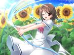  amesarasa brown_eyes brown_hair kumihama_mitsuha sunflower tagme 