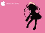  artist_request bokusatsu_tenshi_dokuro-chan club excalibolg halo ipod_ad kanabou mitsukai_dokuro monochrome ribbon silhouette solo wallpaper weapon 