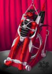  2016 anthro ball_gag bdsm bondage bound chain chastity collar curtains dragon gag gagged harness inside machine nabackes quakehoof 