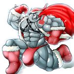  abs animal_genitalia anthro baconking balls bdsm belly biceps black_eyes body_hair bondage bondage_gear bound bulge chest_hair christmas clenched_teeth clothing coat elephant erection footwear gloves grin hat holidays male mammal manly mature_male muscular muscular_male nipples pecs running sack santa_claus shoes simple_background snow solo tattoo teeth thong trunk tusks underwear 