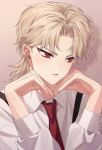  1boy absurdres aged_down bishounen blonde_hair clm13sh9 dio_brando heart heart_arms heart_hands highres jojo_no_kimyou_na_bouken long_hair phantom_blood red_eyes solo 