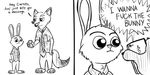  /co/ 4chan anthro canine cellphone clothed clothing comic dialogue disney duo english_text female fox humantrashmachine judy_hopps lagomorph male mammal monochrome necktie nick_wilde phone rabbit text the_truth zootopia 