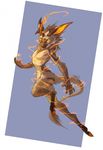  anthro canine floating hooves horn hybrid looking_at_viewer magic male mammal nothing41 simple_background solo yellow_eyes 