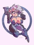  2016 anthro big_breasts billybaphomet breasts cleavage clothed clothing female gun huge_breasts mammal mouse ranged_weapon rodent solo weapon 