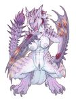  2016 anthro anthrofied anus areola big_areola big_breasts breasts capcom claws clitoris crouching dreadqueen_rathian english_text female flying_wyvern hair horn huge_breasts iggi licking membranous_wings monster_hunter navel nipples nude open_mouth orange_eyes purple_claws purple_horn purple_nipples purple_scales pussy raised_tail rathian red_hair scales scalie scar sharp_teeth signature simple_background solo spikes spread_legs spreading teeth text toe_claws tongue tongue_out video_games white_background wings wyvern 