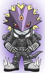  bandai beelzebumon blonde_hair chibi demon digimon helmet muscle serious seven_great_demon_lords 