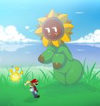  &lt;3 breasts brown_nipples elfdrago female flora_fauna flower freckles male mario mario_bros nintendo nipples plant pussy shine_sprite sunflower sunflower_kid super_mario_sunshine video_games wide_hips 