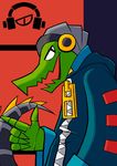  beanie clothing crocodile crocodilian cybernetics cyborg evil_kitty_chan hat headphones hoodie latch lethal_league looking_at_viewer machine male reptile scalie solo symbol zipper 