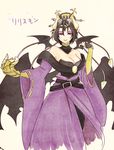  bandai bare_shoulders bat_(symbol) breasts claws demon demon_girl digimon fangs female highres horns large_breasts lilithmon looking_at_viewer seven_great_demon_lords smile solo succubus wings 