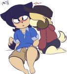  black_hair blonde_hair blush canine clothing dog eyes_covered girly hair kissing male mammal niko_(pkfirefawx) pkfirefawx vin_(pkfirefawx) 