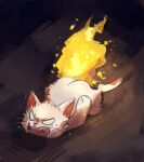 burning butt butt_on_fire domestic_cat felid feline felis feral fire fur gintama gintoki_sakata hand_on_butt male mammal pain semi-anthro solo white_body white_fur windylie