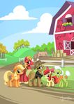  2016 absurd_res apple_bloom_(mlp) applejack_(mlp) big_macintosh_(mlp) earth_pony equine fan_character female feral friendship_is_magic granny_smith_(mlp) hi_res horse male mammal my_little_pony mysticalpha outside pony tree 