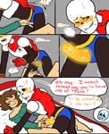  ! &lt;3 animated_skeleton bed blush bone clothing comic dialogue english_text female food human imminent_sex magic_penis male male/female mammal not_furry nsfwshamecave papyrus_(undertale) penis protagonist_(undertale) skeleton text undead undertale video_games 