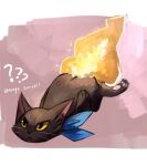 black_body black_fur burning butt butt_on_fire domestic_cat felid feline felis feral fire fur gintama hand_on_butt kotaro_katsura male mammal oblivious semi-anthro solo windylie