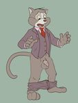  balls cat clothed clothing digital_media_(artwork) disney douglas_benson embarrassed feline flaccid flat_colors front_view humanoid_penis looking_down male mammal pants_down pantsing partially_clothed penis skunkjunkie solo standing suit talespin 