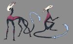 2025 2_horns ambiguous_gender arthropod black_body black_eyes clothing female_(lore) feral grey_background hi_res hollow_knight_(franchise) horn hornet_(hollow_knight) ink_void long_tail quadruped red_clothing simple_background solo standing tail team_cherry