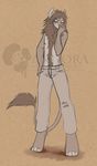  anthro clothed clothing distracting_watermark feline hi_res lion looking_at_viewer male mammal pandora_(artist) simple_background smile solo standing topless watermark 