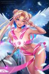  ;d angel angel_wings arm_up armpits artist_name bangs bare_shoulders bishoujo_senshi_sailor_moon blonde_hair blue_eyes blurry breasts collarbone contrapposto cowboy_shot crescent crescent_earrings depth_of_field double_bun earrings feathered_wings fingernails foreshortening gem glowing heart highres jewelry large_breasts long_hair looking_at_viewer naked_ribbon navel olga_narhova one_eye_closed open_mouth parted_bangs red_lips ribbon sailor_moon smile solo standing stomach thigh_gap tsukino_usagi twintails v_over_eye very_long_hair watermark web_address white_wings wings 