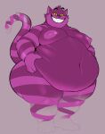  alice_in_wonderland anthro belly big_belly big_butt big_moobs big_nipples butt cheshire_cat cheshire_cat_(disney) cheshire_cat_(species) eyebrows full-length_portrait fur hi_res huge_belly invisible looking_at_viewer male milkblend moobs nipples obese obese_anthro obese_male overweight overweight_anthro overweight_male partially_invisible pink_stripes portrait purple_body purple_fur raised_eyebrows solo stripes thick_thighs translucent translucent_body wide_grin yellow_sclera 