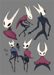 2025 2_horns absurd_res ambiguous_gender arthropod black_eyes black_text cloak clothing duo english_text eyes_closed fan_character female_(lore) hi_res hollow_knight_(franchise) horn hornet_(hollow_knight) ink_void nude red_cloak red_clothing sitting team_cherry text void_(hollow_knight)