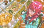  1girl anversailles black_shirt black_skirt bloom_(irys) blue_eyes blue_jacket bowl braid chopsticks commentary demon_horns double_halo food food_request gloom_(irys) halo heterochromia highres holding holding_bowl holding_chopsticks hololive hololive_english horns indoors irys_(gaming_casual)_(hololive) irys_(hololive) jacket long_hair looking_at_viewer mouth_hold noodles official_alternate_costume pointy_ears ramen red_eyes shirt skirt solo star_halo symbol-only_commentary twin_braids virtual_youtuber wings 
