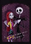  1girl colored_skin darkjack618 dress highres jack_skellington jacket long_hair long_sleeves open_mouth patchwork_clothes patchwork_skin pinstripe_pattern red_hair sally_(nbc) skeleton smile stitched_face stitches striped_clothes suit the_nightmare_before_christmas 