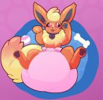 3_fingers 3_toes ambiguous_gender archived_source ball big_diaper bird's-eye_view black_collar black_inner_ear black_pawpads bone clean_diaper clothed clothing collar collar_tag diaper eeveeatheart eeveelution erika_(yuukari) feet feral fingers flareon full-length_portrait generation_1_pokemon glistening glistening_body gradient_body gradient_tail heart_collar_tag heart_eyes heart_symbol hi_res high-angle_view latex_body lock_symbol lying nintendo on_back open_mouth open_smile orange_body pawpads pet_bed pink_diaper pokemon pokemon_(species) portrait purple_background simple_background smile solo teeth toes wearing_diaper yellow_body yuukari