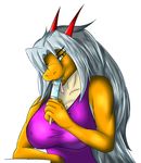  anthro big_breasts blush breasts clothed clothing dragon female food half-closed_eyes harnny looking_at_viewer nipple_bulge popsicle saliva simple_background solo swimsuit tongue tongue_out white_background 