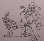  2025 ahegao anthro antlers balls beard belly belt bodily_fluids body_hair bottomless bottomless_male breasts cervine christmas christmas_clothing christmas_headwear clothed clothing cum deer duo ejaculation facial_hair female fur genital_fluids genitals hair hand_on_hip harness hat headgear headwear hi_res holidays hooves horn human human_on_anthro interspecies leg_glider_position leg_grab long_hair looking_pleasured male male/female mammal marker_(artwork) mostly_nude mostly_nude_human mostly_nude_male navel new_world_deer nipples nude nude_anthro nude_female orgasm orgasm_face penetration penis pivoted_ears pubes raised_leg reindeer rue_(the-minuscule-task) santa_claus santa_coat santa_hat sex slim slim_anthro slim_female snout spacewhaleworship spread_legs spreading tongue tongue_out traditional_media_(artwork) vaginal vaginal_fluids vaginal_penetration vaginal_squirting vaginal_squirting_while_penetrated vulva 