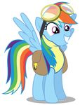  blue_feathers bodysuit clothing cutie_mark equine eyewear feathered_wings feathers female feral freddiebox_(artist) friendship_is_magic fur goggles hair horse mammal multicolored_hair my_little_pony pegasus pony rainbow_dash_(mlp) rainbow_hair satchel skinsuit smile solo tight_clothing wings 