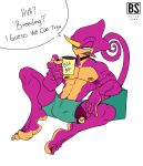 anthro armpit_hair aroused_face bacon_sama balls_outline bedroom_eyes body_hair boxer_briefs breeding_request bulge chameleon clothing colored_nails colored_toenails container cup detailed_bulge english_text espio_the_chameleon facial_hair fangs feet foreskin genital_outline genital_piercing genitals goatee hi_res lizard long_feet long_tongue looking_at_viewer male mug muscular muscular_male nails narrowed_eyes penis penis_outline penis_piercing penis_poking_out penis_ring_(piercing) piercing pubes reptile resting ring_piercing scalie seductive sega solo sonic_the_hedgehog_(series) speech_bubble talking_to_viewer teeth text toenails toes tongue tongue_out twunk underwear vein veiny_muscles