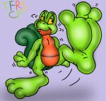 2025 3_toes anthro bedroom_eyes belly big_tail biped black_eyes casual_nudity close-up colored digital_drawing_(artwork) digital_media_(artwork) feet foot_fetish foot_focus fruitgems generation_3_pokemon glance glistening glistening_feet green_sclera grin grinning_at_viewer half-closed_eyes hi_res humanoid_feet humanoid_heel kratts'_creatures lines_drawn looking_at_viewer male multicolored_body multicolored_scales narrowed_eyes nintendo nude on_one_leg orange_belly orange_body orange_scales pbs pecs pinup plantigrade pokemon pokemon_(species) pose presenting purple_background raised_foot scales seductive shaded shadow signature simple_background smile smiling_at_viewer smirk smirking_at_viewer soles solo standing tail teasing teasing_viewer teasing_with_feet toes treecko ttark two_tone_body two_tone_scales wiggling_toes wrinkled_feet wrinkles yellow_sclera