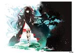  artist_name asahimachi azami_(kagerou_project) black_hair kagerou_project long_hair red_eyes ribbon scales solo very_long_hair 